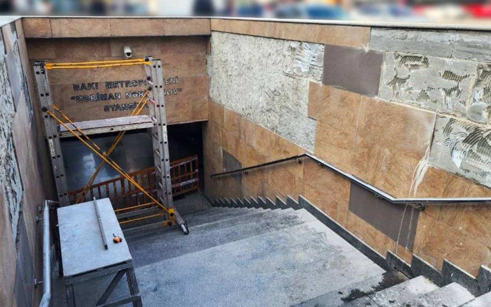 Metronun bu stansiyasında təmir başladı