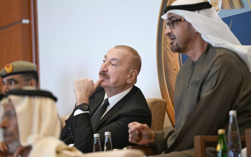 Prezidentlər Əbu-Dabidə birgə təlimi izlədilər - FOTOLAR