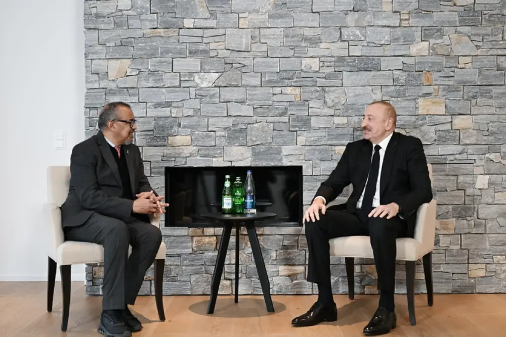 Azərbaycan Prezidenti Davosda ÜST-nin Baş direktoru ilə görüşüb