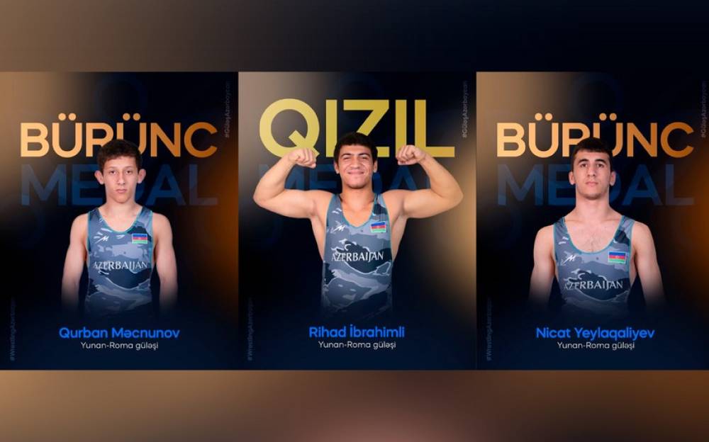 Azərbaycan güləşçiləri Avropa çempionatına 1 qızıl və 2 bürünc medalla start veriblər