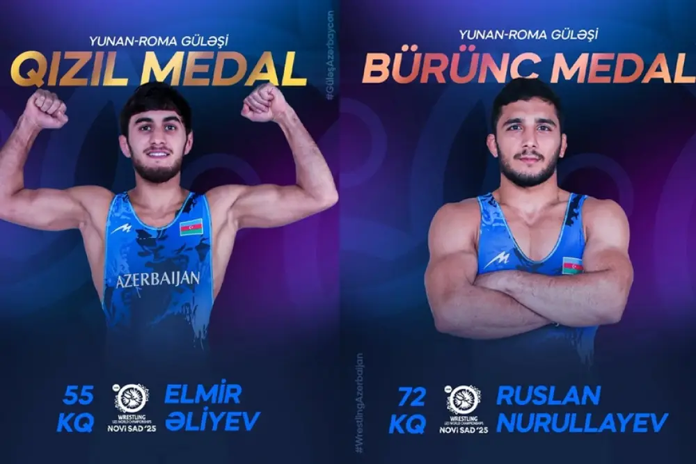 Azərbaycan güləşçiləri dünya çempionatında 1 qızıl, 1 bürünc medal qazanıblar