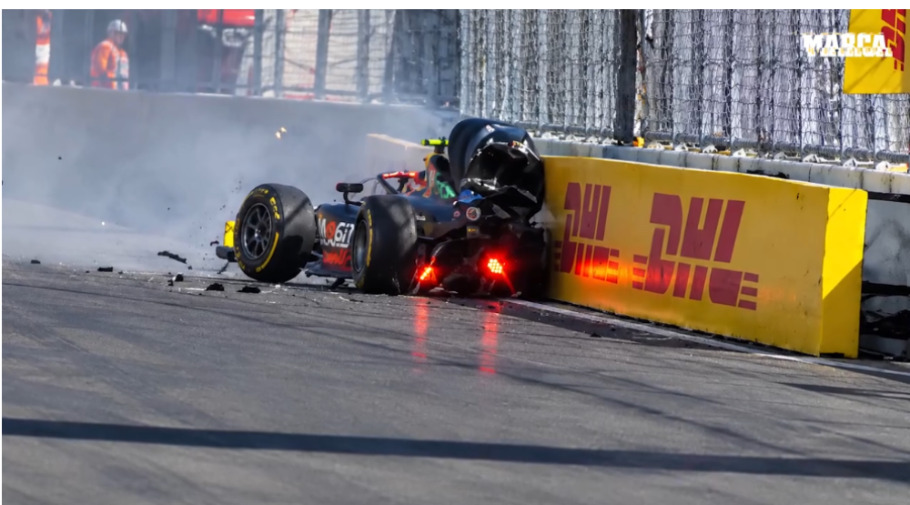 “Formula 1”də qəza: Bolid yandı, pilot içindən sağ çıxdı - FOTO